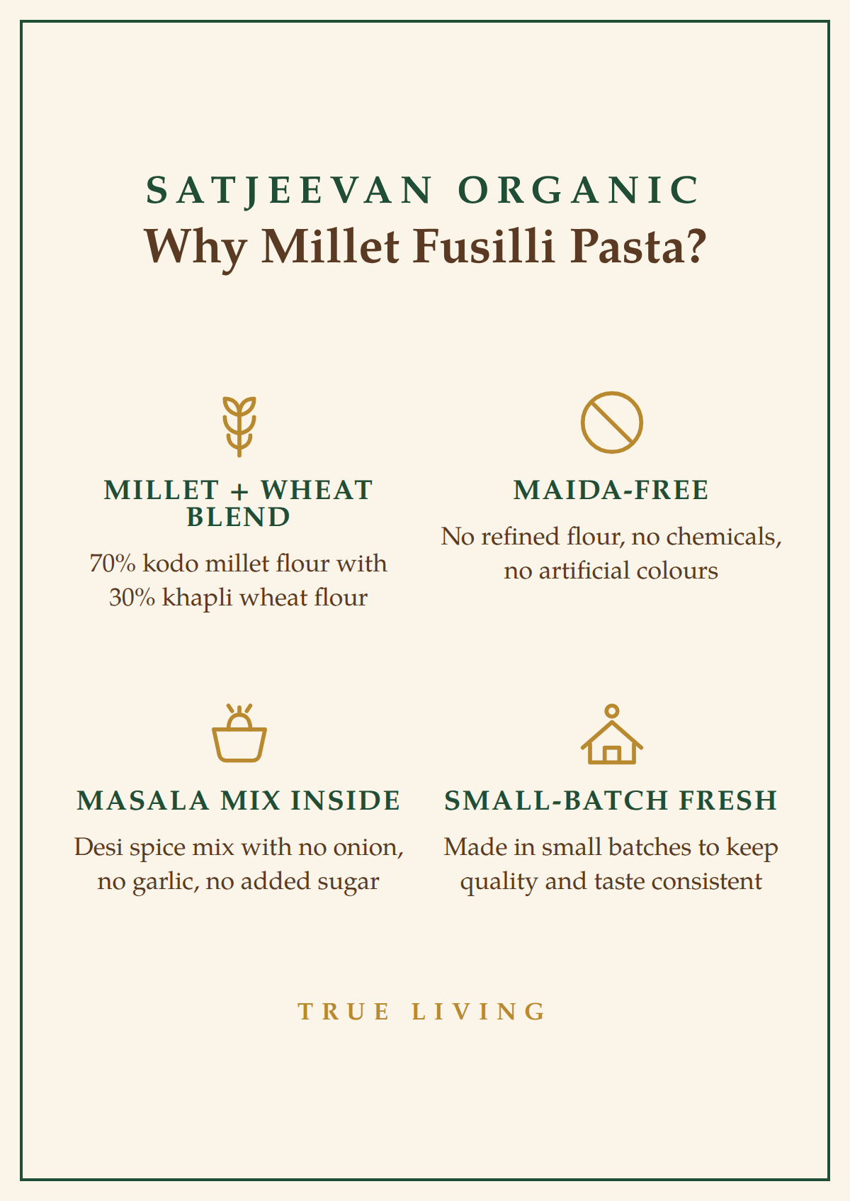 Organic Pasta Fusilli Kodo Millet (30%KW) 200g