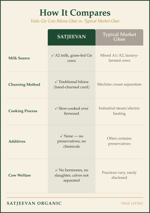Satjeevan Organic Vedic Gir Cow Bilona Ghee 1000ml