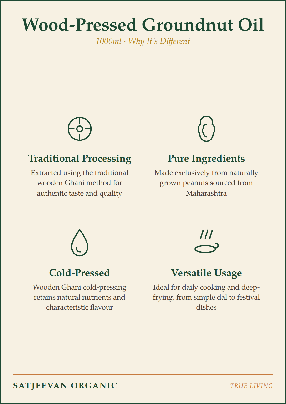 Organic Wood-Pressed Groundnut Oil