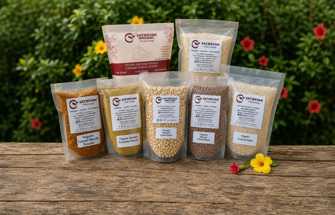 Satjeevan organic dals, rice and millets