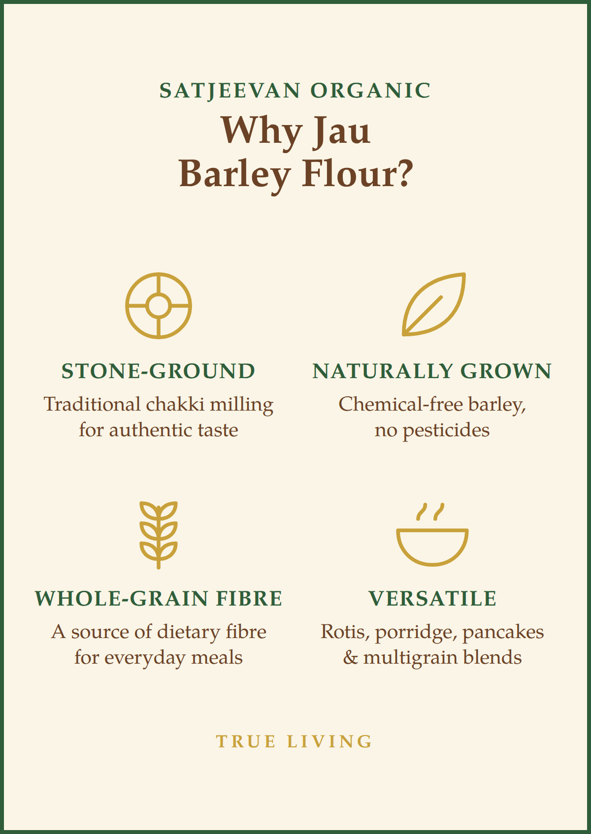 Organic Stone-Ground Jau Barley Flour 500g