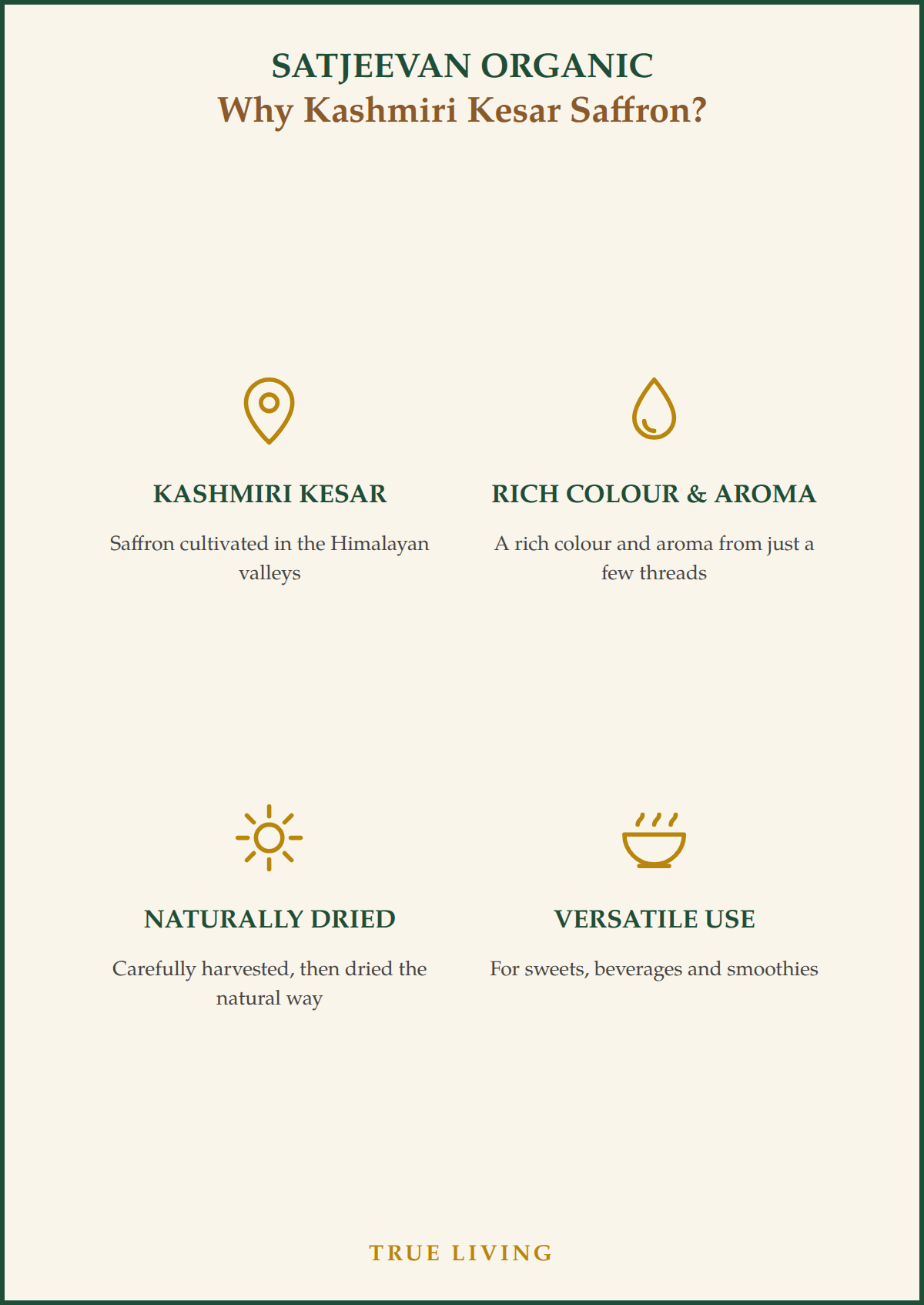 Organic Kashmiri Kesar Saffron 1g