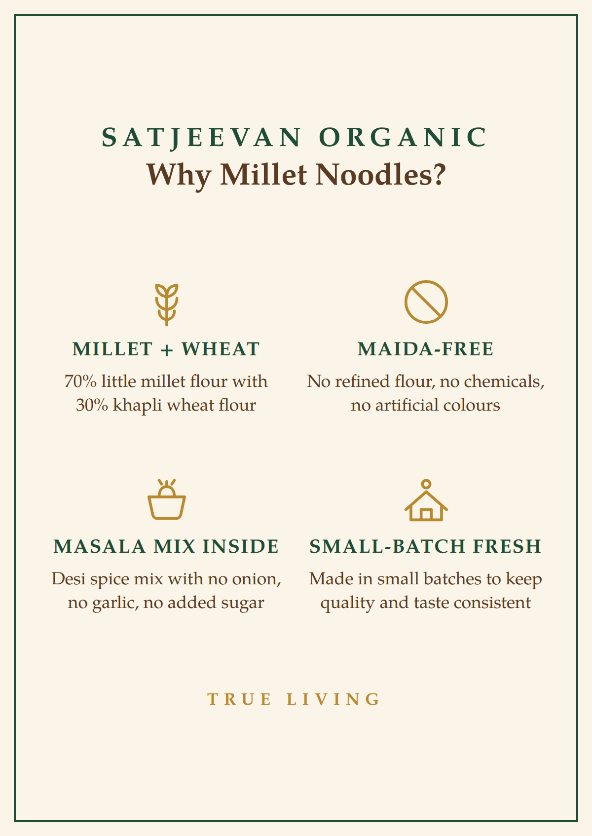 Organic Noodles Little Millet (30%KW) 200g