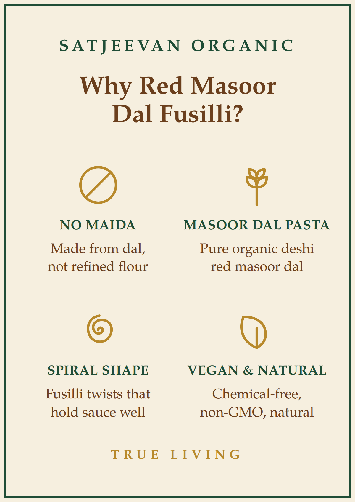 Organic Pasta Fusilli Pink Masoor (GF) 500g