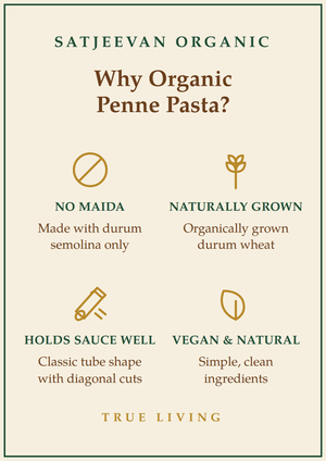 Organic Pasta Penne Durum Semolina 500g