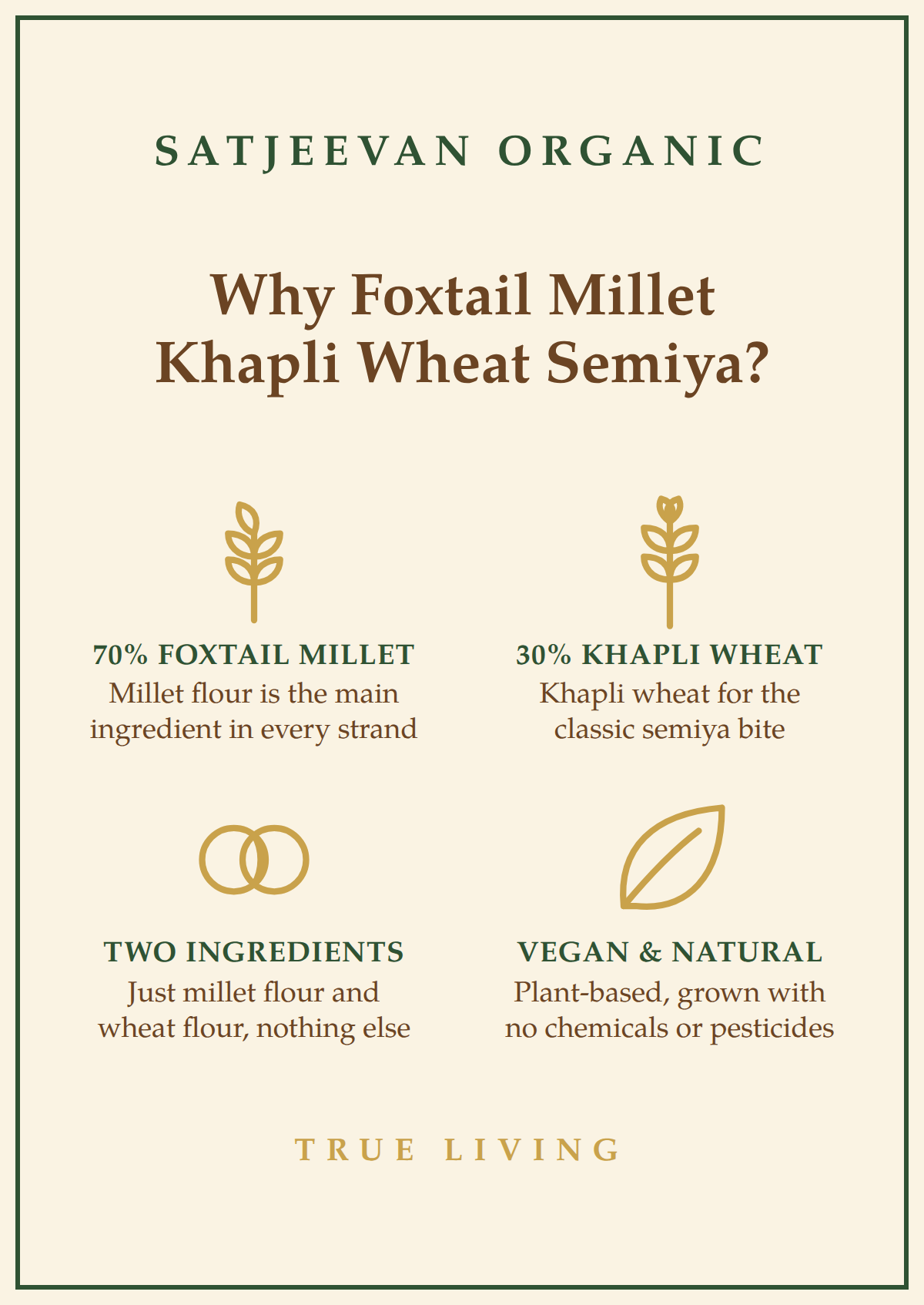 Organic Semiya Foxtail Millet (30%KW) 200g