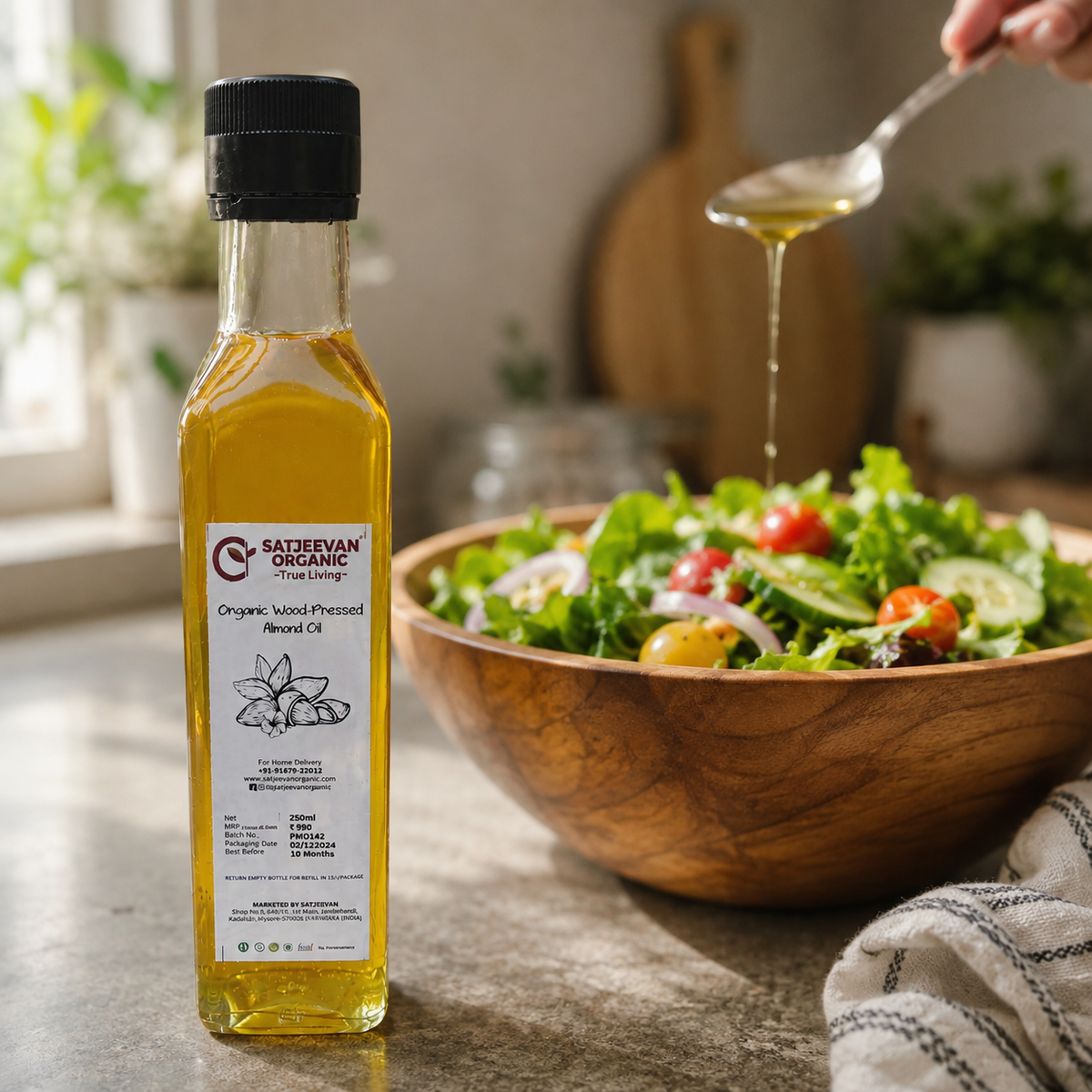 Organic Wood-Pressed Almond Oil 250ml
