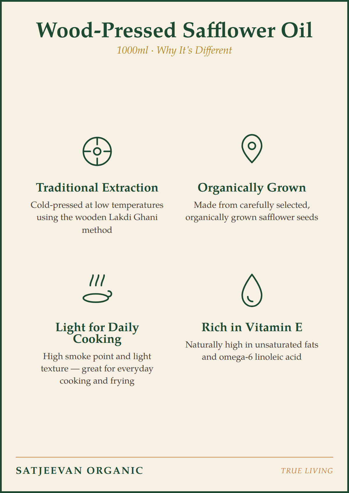 Organic Wood-Pressed Safflower Oil