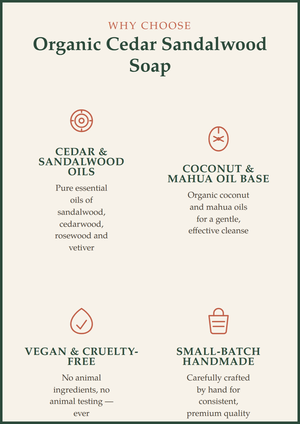 Organic Cedar Sandalwood Soap 100g