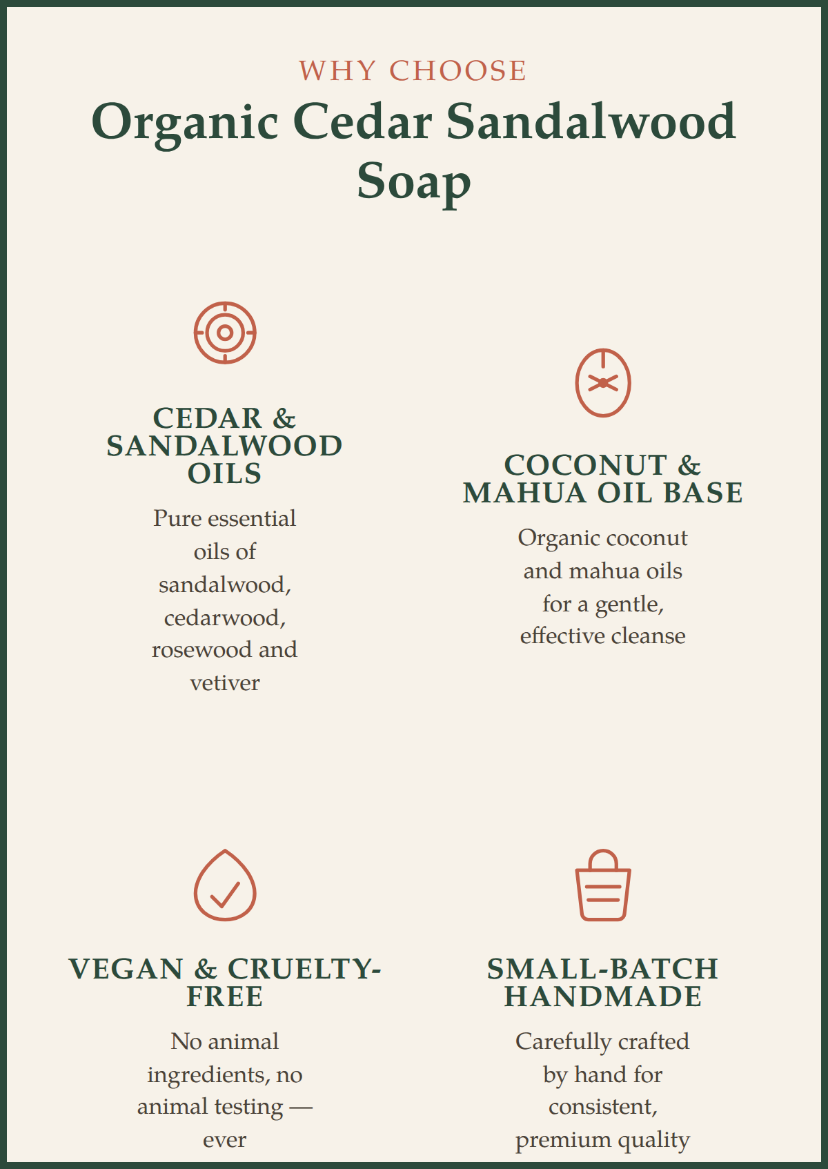 Organic Cedar Sandalwood Soap 100g