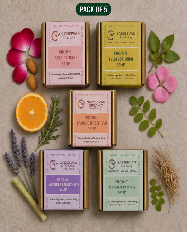Handcrafted Cold Pressed Oil Soaps Pack of 5
